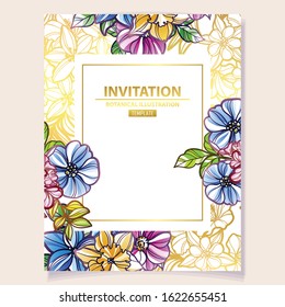 Romantic wedding invitation card suite. Wedding, marriage, bridal, birthday, Valentine's day.