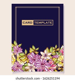 Romantic wedding invitation card suite. Wedding, marriage, bridal, birthday, Valentine's day.