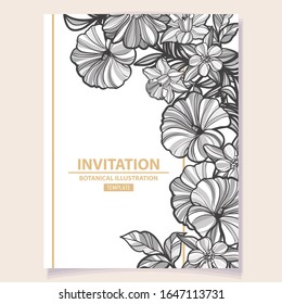 Romantic wedding invitation card suite. Wedding, marriage, bridal, birthday, Valentine's day.