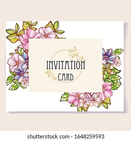 Romantic wedding invitation card suite. Wedding, marriage, bridal, birthday, Valentine's day.