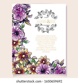 Romantic wedding invitation card suite. Wedding, marriage, bridal, birthday, Valentine's day.