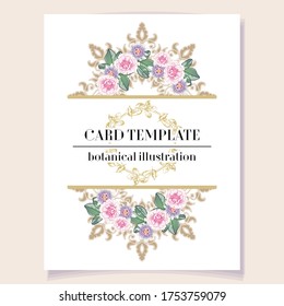 Romantic wedding invitation card suite. Wedding, marriage, bridal, birthday, Valentine's day.