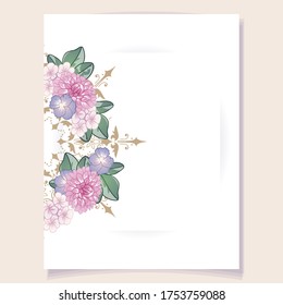 Romantic wedding invitation card suite. Wedding, marriage, bridal, birthday, Valentine's day.