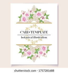 Romantic wedding invitation card suite. Wedding, marriage, bridal, birthday, Valentine's day.