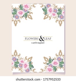 Romantic wedding invitation card suite. Wedding, marriage, bridal, birthday, Valentine's day.