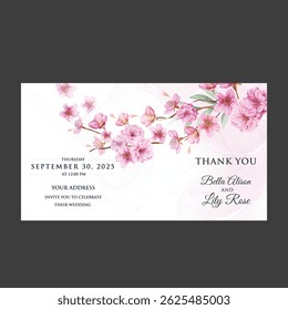 Romantic wedding invitation card with vintage floral pattern and soft tones