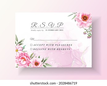 Romantic wedding invitation cards floral watercolor