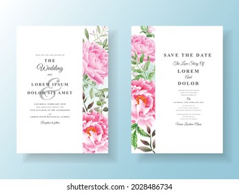 Romantic wedding invitation cards floral watercolor
