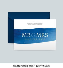 Romantic wedding invitation with envelope vector