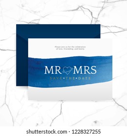 Romantic wedding invitation with envelope vector