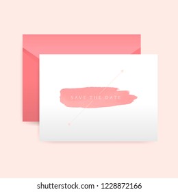 Romantic wedding invitation with envelope vector