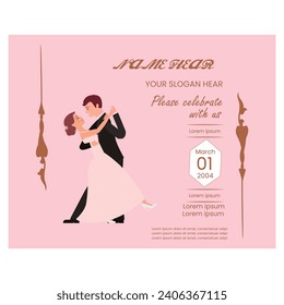 Romantic wedding invitation. Floral square  design card