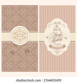 Romantic wedding invitation template. Vintage design