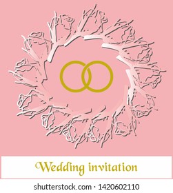 Romantic wedding invitation. Vintage style.