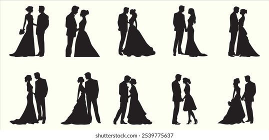 Romantic Wedding Silhouette Bride and Groom