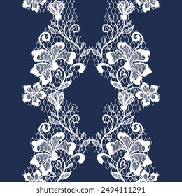 Romantic white lace seamless pattern