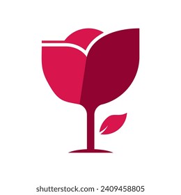 Romantic wine logo simple design vector. Minimalist style