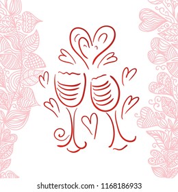 Romantic wine. Vector illustration