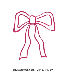 Romantic Woman's Bow isolated on white. Perfect for the design of a delicate brand, wedding invitations, or a gift shop