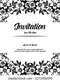 Romantic wreath for invitation card vector illustration