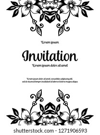 Romantic wreath for invitation card vector illustration