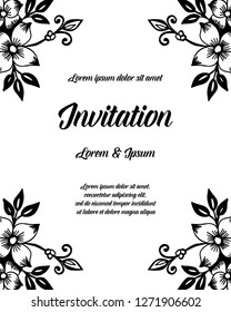 Romantic wreath for invitation card vector illustration