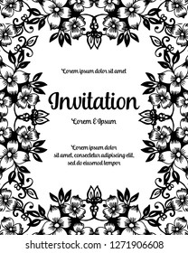 Romantic wreath for invitation card vector illustration