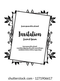 Romantic wreath for invitation card vector illustration