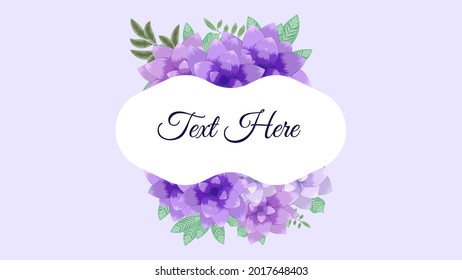 Romantic wreath with quote text place card template. Cute romantic flowers, tiny leaves on background. Vector illustration greeting card, wedding invitation, social media, sales, price, invites,