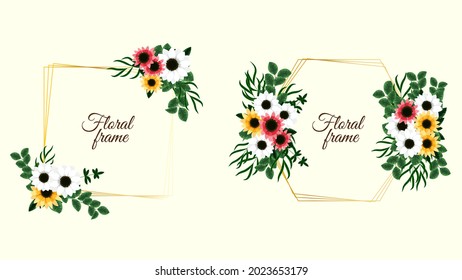 Romantic wreath with quote text place card template. Cute romantic flowers, tiny leaves on background. Vector illustration greeting card, wedding invitation, social media, sales, price, invites,