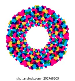Romantic wreath. Save the Date invitation in vector.
