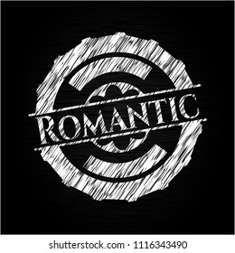Romantic written with chalkboard texture