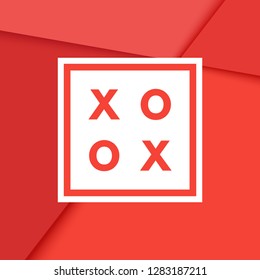 Romantic XO XO, creative, minimal greeting card.