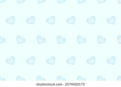 Romantic y2k blue hearts seamless pattern. Cute pattern with blurry hearts. Template for covers, banner, wallpaper, wrapping paper, textile, phone cases, background. Vector illustration in 2000s style