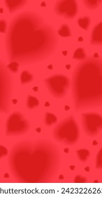 Romantic y2k red heart storis. Valentine day template