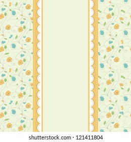 Romantic yellow scrapbooking with text for invitation, greeting, happy birthday, label, postcard, frame, baby seamless, child postcard, children pattern, clip art, holiday, gift vector eps 8