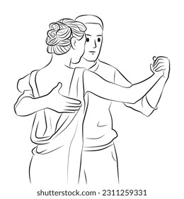 romantic young couple dancing pose