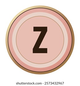 Romantic z Letter Design in Pink and Gold Circle for Valentine’s Day