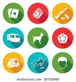 Romany Icons Set. Vector Illustration. Isolated Flat Icons collection on a color background for design