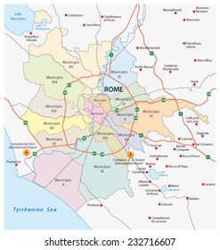 rome administrative road and map