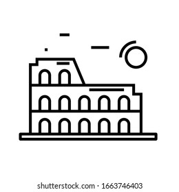 Rome amphetheatre line icon, concept sign, outline vector illustration, linear symbol.