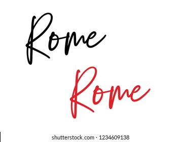 Rome calligraphy vector quote