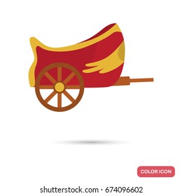 Rome chariot color flat icon for web and mobile design