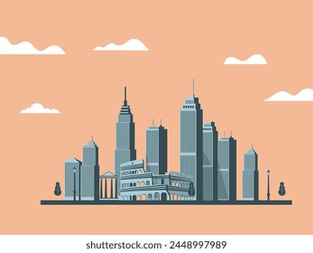 Rom Stadt flache Illustration Hintergrund