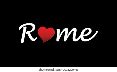 Rome City Logo Type Writing, Black and White