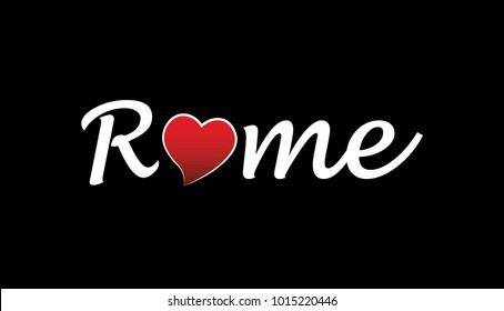 Rome City Logo Type Writing, Black and White