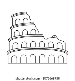 Rome coliseum monument on black and white