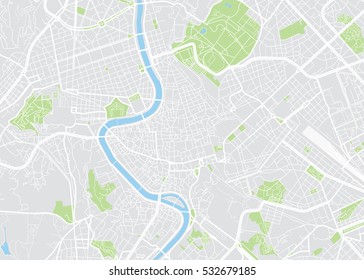 Rome colored vector map