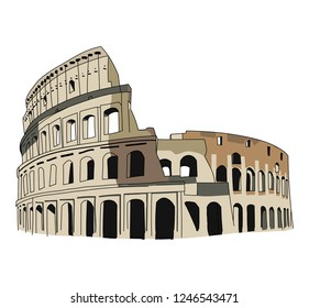 Rome Colosseum Arena Italy Isolated Vector Stock Vector (Royalty Free ...