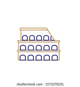 rome colosseum vector icon with simple lines